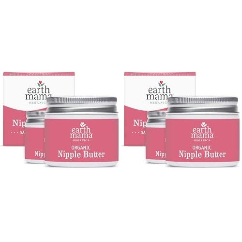 Earth Mama Organic Nipple Butter™ | Nipple Cream Safe for Breastfeeding | Postpartum Essentials for Nursing | Non Lanolin Nipple Cream, 2 fl oz (2-Pk) (Pack of 2)