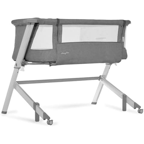 Dream On Me Skylar Bassinet & Bedside Sleeper, Adjustable Height, Grey