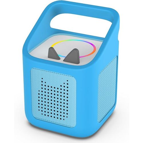 Silicone Case for Toniebox 2 Audio Player, Shockproof & Scratch-Resistant Portable Protective Cover Sleeve for Tonies Toniebox 2 Accessories with Carry Handle (Blue)