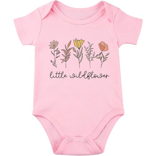 Little Wild Flower Baby Bodysuit Floral Bodysuit Baby Girl Cute Romper Babies Girl Clothes