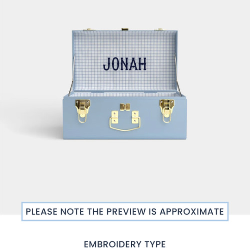 Mini Trunk - Light Blue - Picnic in Blue / Embroidery