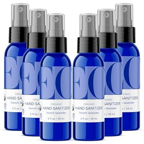 EO Organic Hand Sanitizer Spray, Travel Size, 2 Ounce (Pack of 6), French Lavender, Organic Plant-Based, Botanical Extracts, 99% Effective Against Germs