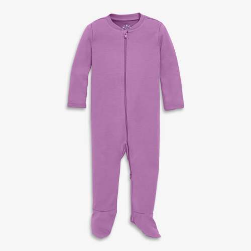 The baby organic zip footie - Lavender / NB