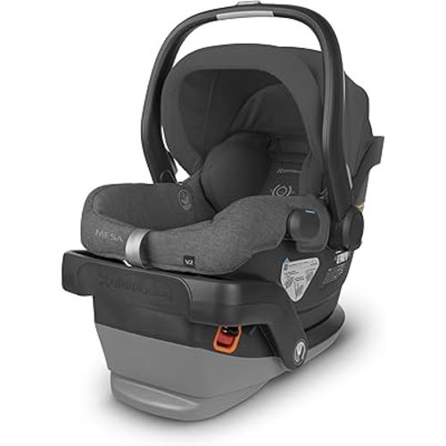 UPPAbaby Mesa V2 Infant Car Seat/Easy Installation/Innovative SmartSecure Technology/Base + Robust Infant Insert Included/Direct Stroller Attachment/Greyson (Charcoal Mélange)