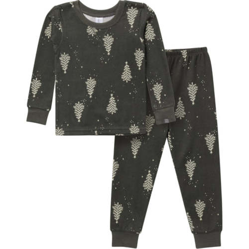 2-Piece Neutral Green Christmas Tree Snug Fit Pajama Set