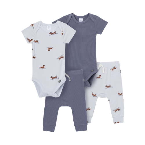 Modern Moments 4pc Outfit Set Baby Boy, Sizes (Newborn - 12 Months)