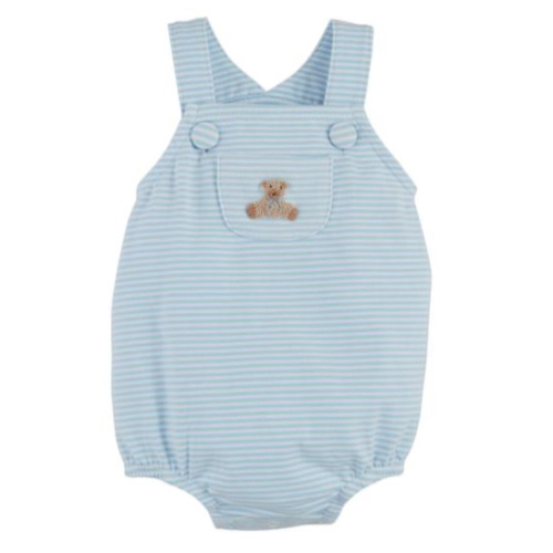 Stripe Bear Baby Bubble 0-3 Months | French Knot Bubble | Mud Pie