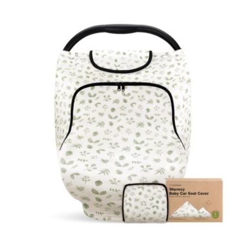 Warmzy Baby Car Seat Cover, Universal Stretch Fit Infant Carseat Covers for Babies, Winter Carseat Canopy