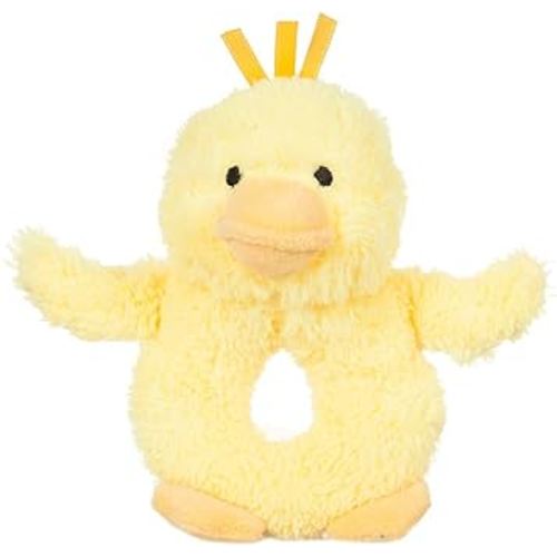Apricot Lamb Baby Duck Soft Rattle Toy, Plush Stuffed Animal for Newborn Soft Over 0 Months (Duck, 6 Inches)