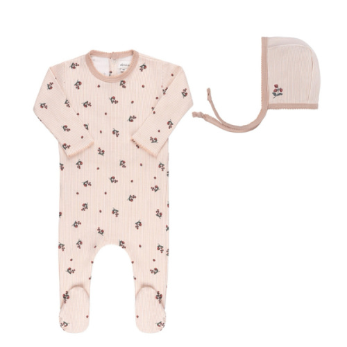 Ely's & Co. Unisex Berry Collection Footie + Bonnet - Baby