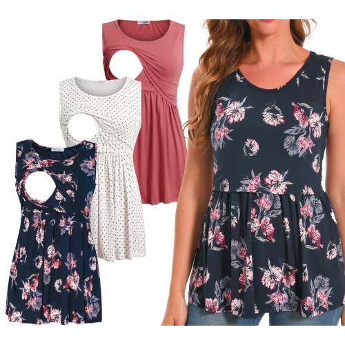 Bearsland Female Sleeveless Maternity Tank Tops Breastfeeding Nursing Clothes