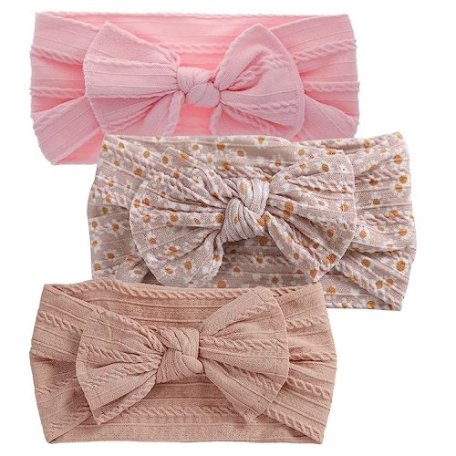 XuoAz Baby Girls Bow Flora Headband Baby Turban Knotted Elastic Headwrap for Newborn Infant Toddler Hair Accessories