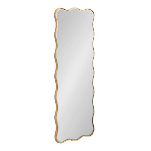 Kate & Laurel All Things Decor 18"X48" Viona Rectangle Scalloped Mirror Gold