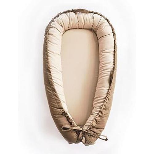 Baby Lounger, Baby Nest Cover for Baby, Reversible & Breathable Cotton, Adjustable Baby Floor Seat for Tummy Time, Portable Infant Lounger, Essentials for Newborns