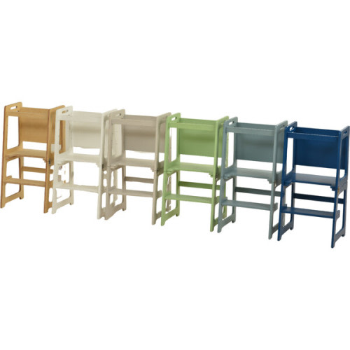 Date - 4 in 1 Kitchen Tower, Desk, Step Stool and Chalkboard, White - Avenlur | Maisonette