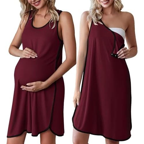 Labor and Delivery Gown Maternity Dress Breastfeeding Nursing Nightgown