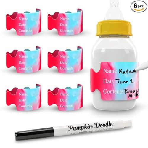 Pumpkin Doodle The Original Write and Reuse Baby Bottle Labels for Daycare
