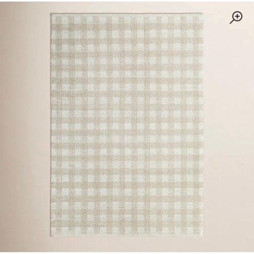 Lavande Plaid Wool Area Rug