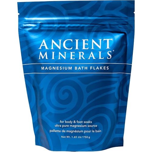 Ancient Minerals Magnesium Bath Flakes, Epsom Salt Alternative, 1.65lb