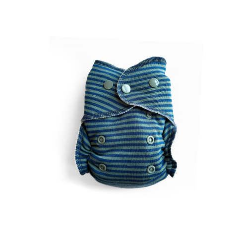 Newborn All-Wool Merino Cloth Diaper Cover | Olive Stripe