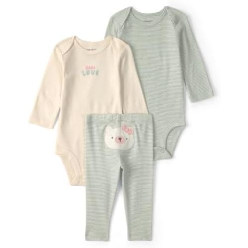 Carter's Baby Girls' 3-piece Bodysuit Pant Sets