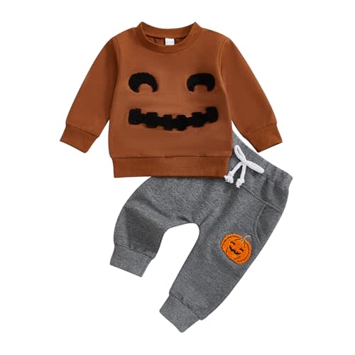 BemeyourBBs Toddler Baby Boy Fall Winter Clothes Funny Letter Long Sleeve Sweatshirt and Pants Set 2 Piece Sweatsuit Outfit