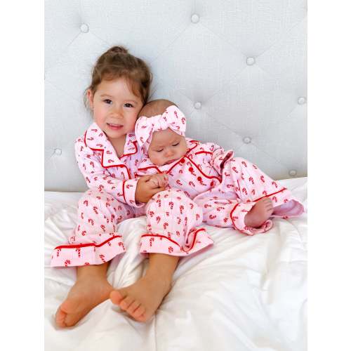 Pink Candy Cane / Organic Pointelle Lounge Set – SpearmintLOVE