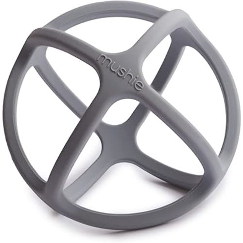 mushie Silicone Baby Teether Ball Toy (Dove Gray)