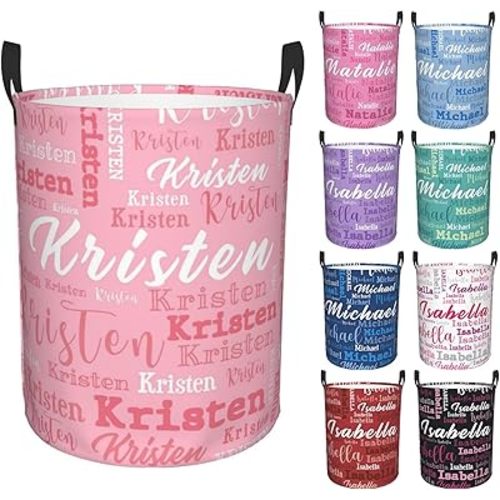 Custom Name Laundry Hamper, Personalized Laundry Baskets with Name for Boys Girls Women Men, Customized Collapsible Dirty Clothes Hamper Easy Storage Gifts for Bedroom Bathroom Living Room