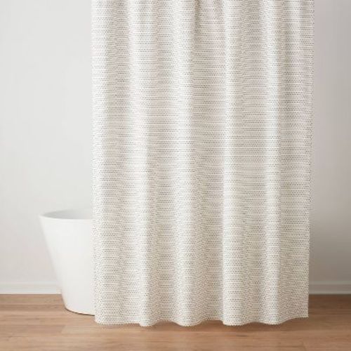 Woven Dot Line Shower Curtain Ivory/Black - Threshold™