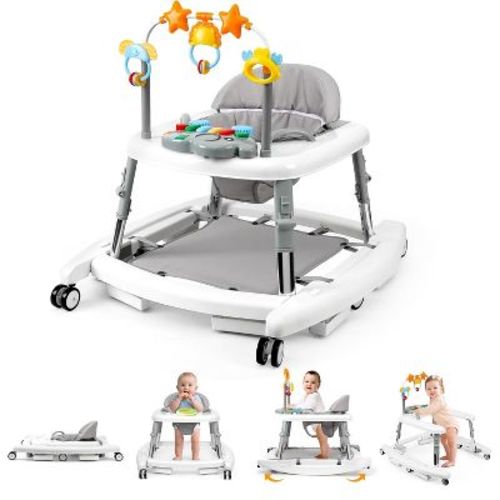 Foalom 5-in-1 Music and Lights Baby Walker Foldable with 5 Adjustable Heights