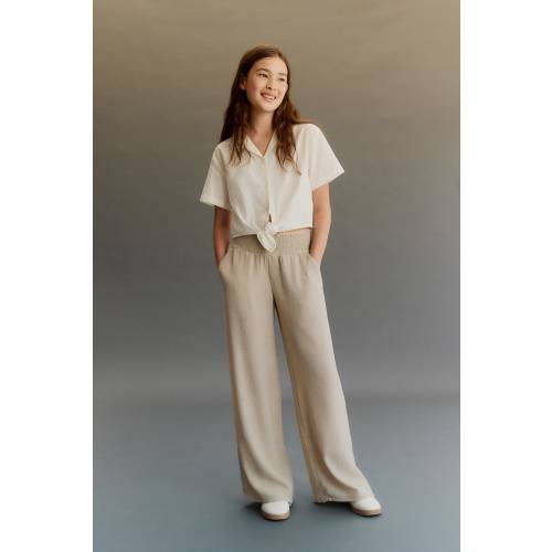 SMOCKED CRINKLED PANTS