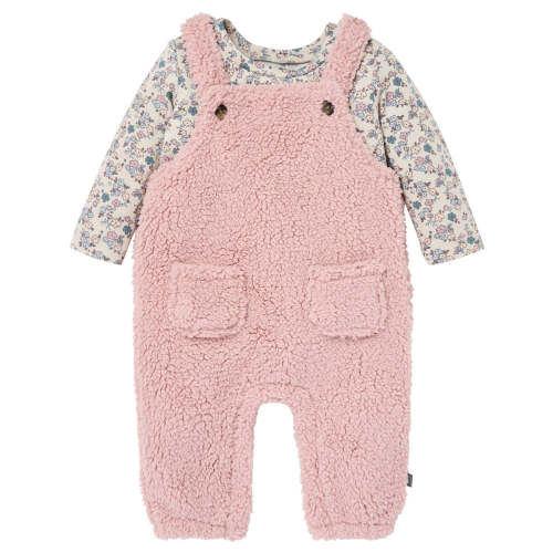 3-6 months - 2-Piece Baby Girls Plush Overall With Long Sleeve Top – Gerber Childrenswear