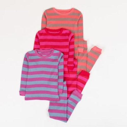 Leveret Girls Cotton 2 Piece Pajamas – 3 Pack – Classic Stripe Collection