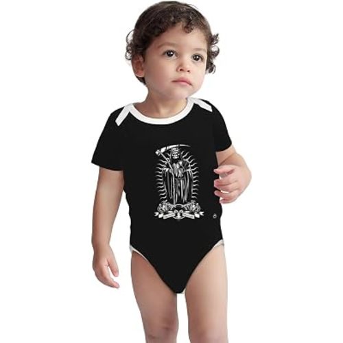 Santa Muerte Baby Bodysuit Baby Jumpsuits Rompers Infant Short-Sleeve Bodysuit