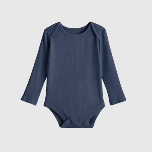 3-6M Softest Rib Long Sleeve Bodysuit in Deep Sea Blue