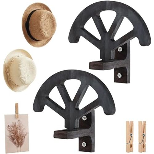 Adjustable Cowboy Hat Rack for Wall, 2 Pack, Wooden