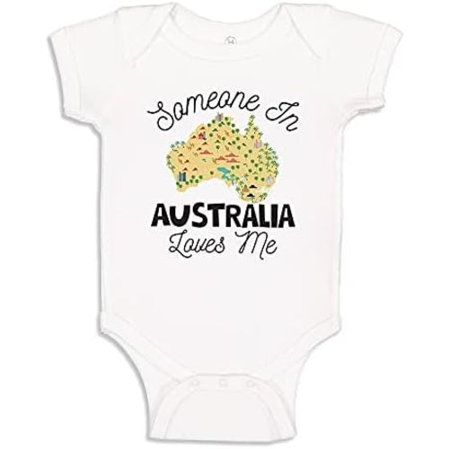 Someone in Australia Loves Me Australian Baby Bodysuit One Piece or Toddler T-Shirt Gift from Expat or International Family