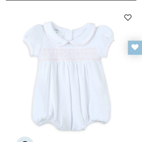 Lizzie's Classics Smocked Short Sleeve Bubble - Pink
