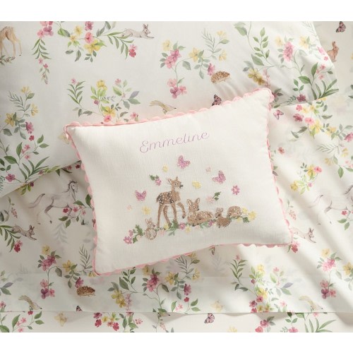 AERIN Embroidered Fawn Personalized Pillow