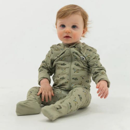 Baby Zip Up - Flying Ducks Green – BURLEBO