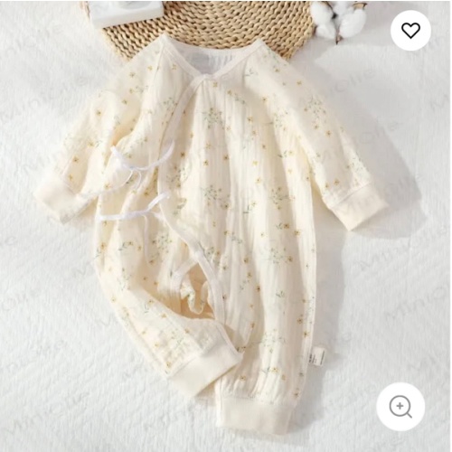 Baby Girl Daisy Beige Kimono Romper