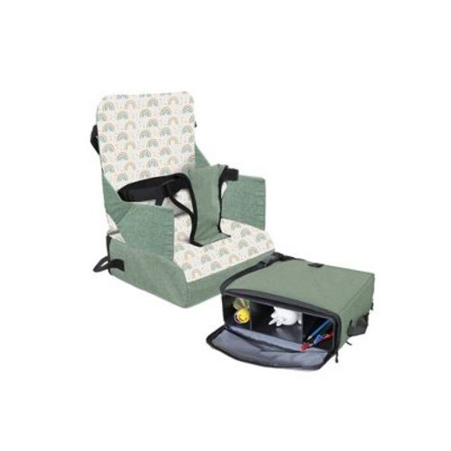 Dreambaby Grab ‘N Go Travel Booster Seat – Portable Toddler High Chair for Dining - Rainbow Sage