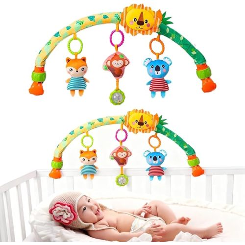 Pau1Hami1ton Baby Stroller Arch Toys, Car Seat Toys,Bouncer Toy Bar/Mobile for Bassinet,Adjustable Baby Hanging Toys Fit for Crib Bed,Stroller,Car Seat Gifts.S-19(Zebra)