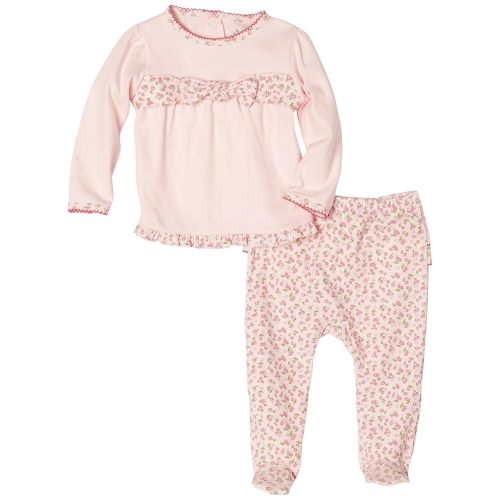 Absorba Newborn Baby Girls' Cherry Print 2 Piece Footed Pant Set With Bow Front