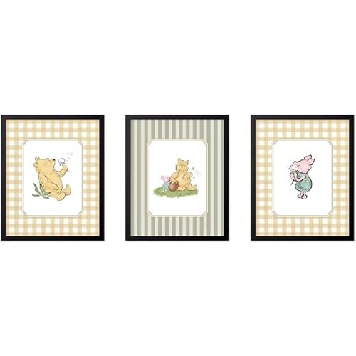 Poster Master 3-Piece Classic Characters Print - Winnie & Friends Poster - Nursery Art - Winnie Nursery Decor - Cute Aesthetic Kids Room & Playroom Wall Prints - 8x10 Unframed Wall Art