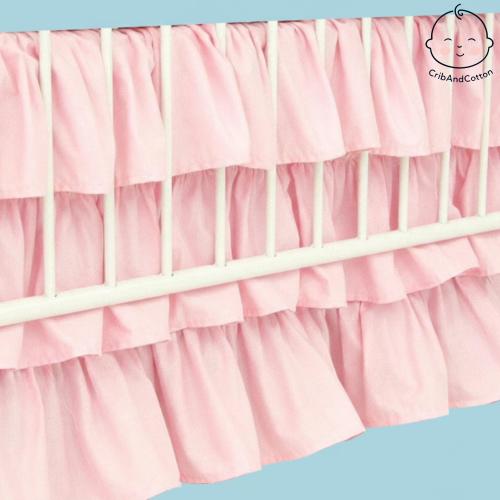 Hand-Sewn Ruffled Crib Skirt, Princess Nursery Bedding