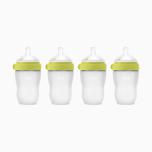 Comotomo Silicone Baby Bottle 2.0 - Green, 8 Oz, 4