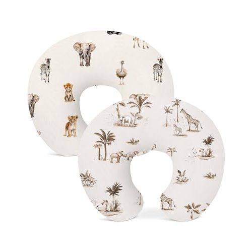 Nursing Pillow Covers 2 Pack, Breastfeeding Pillow Slipcovers Soft and Stretchy, Nursing Covers for Baby Girls Boys Newborn