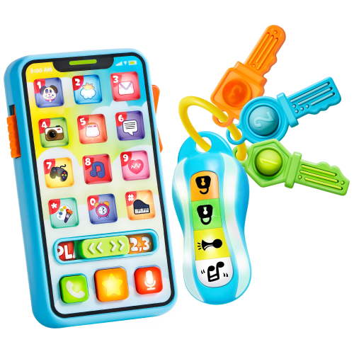 Joyfy Baby Toys, Musical Educational Toy Phone and Car Keys Teether, 60+ Learning Phrases, Durable Sensory Birthday Gift